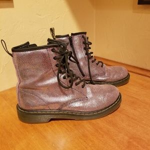 Dr Martens metallic purple leather boots